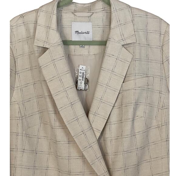 Madewell The Plus Caldwell Double-Breasted Blazer in Ghent Plaid Size 2X NWT - Picture 3 of 10